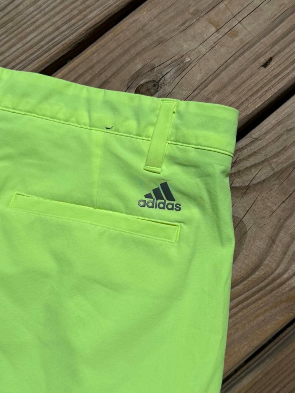 Adidas Neon Green Golf Shorts 35 Athleisure Preppy Summer Core 3388